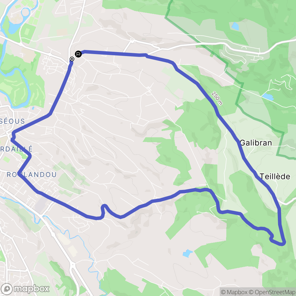 Castres : carte du parcours de randonnée - France