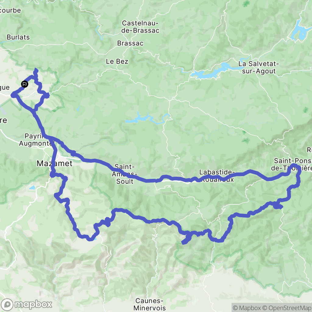 Noailhac : carte du parcours de randonnée - France