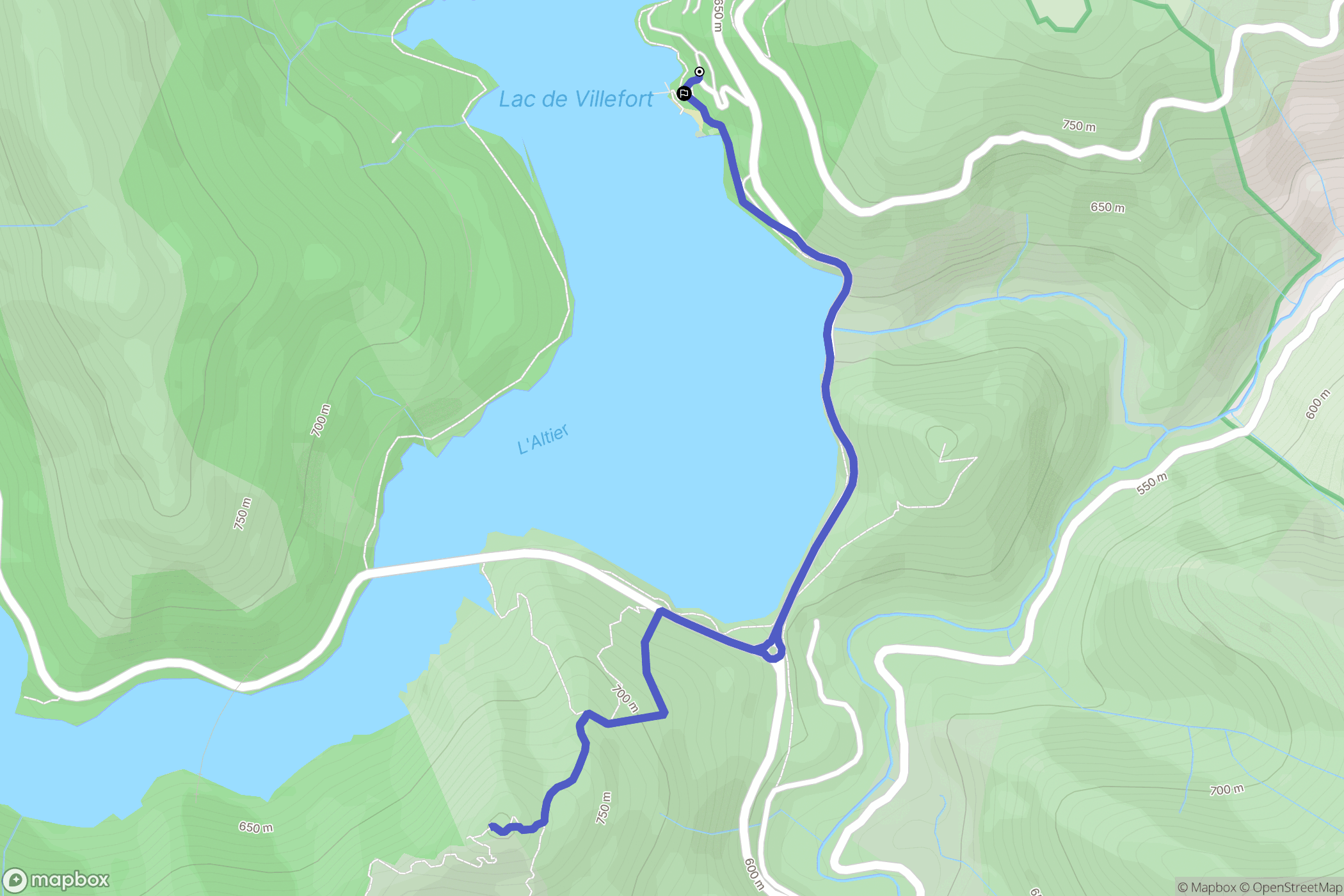 Villefort : carte du parcours de randonnée - France
