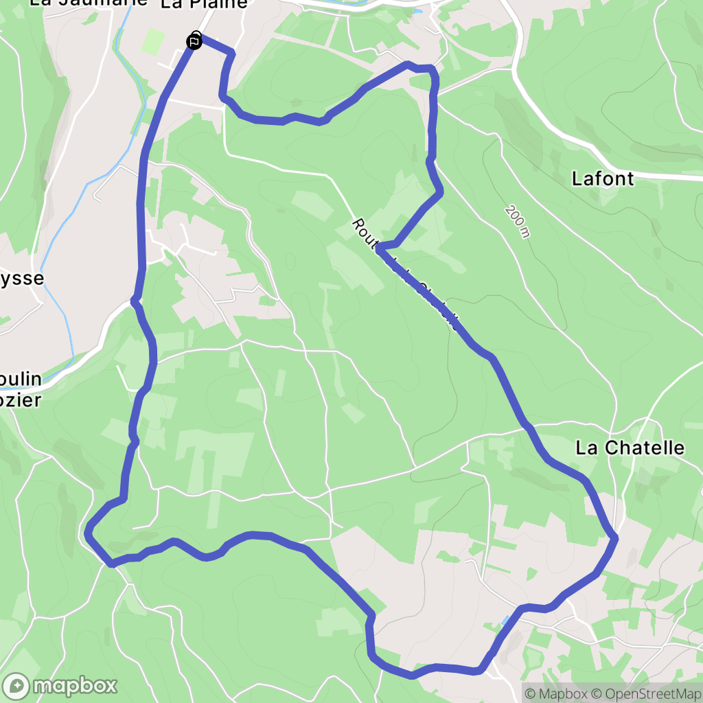 Cubjac : carte du parcours de randonnée - France