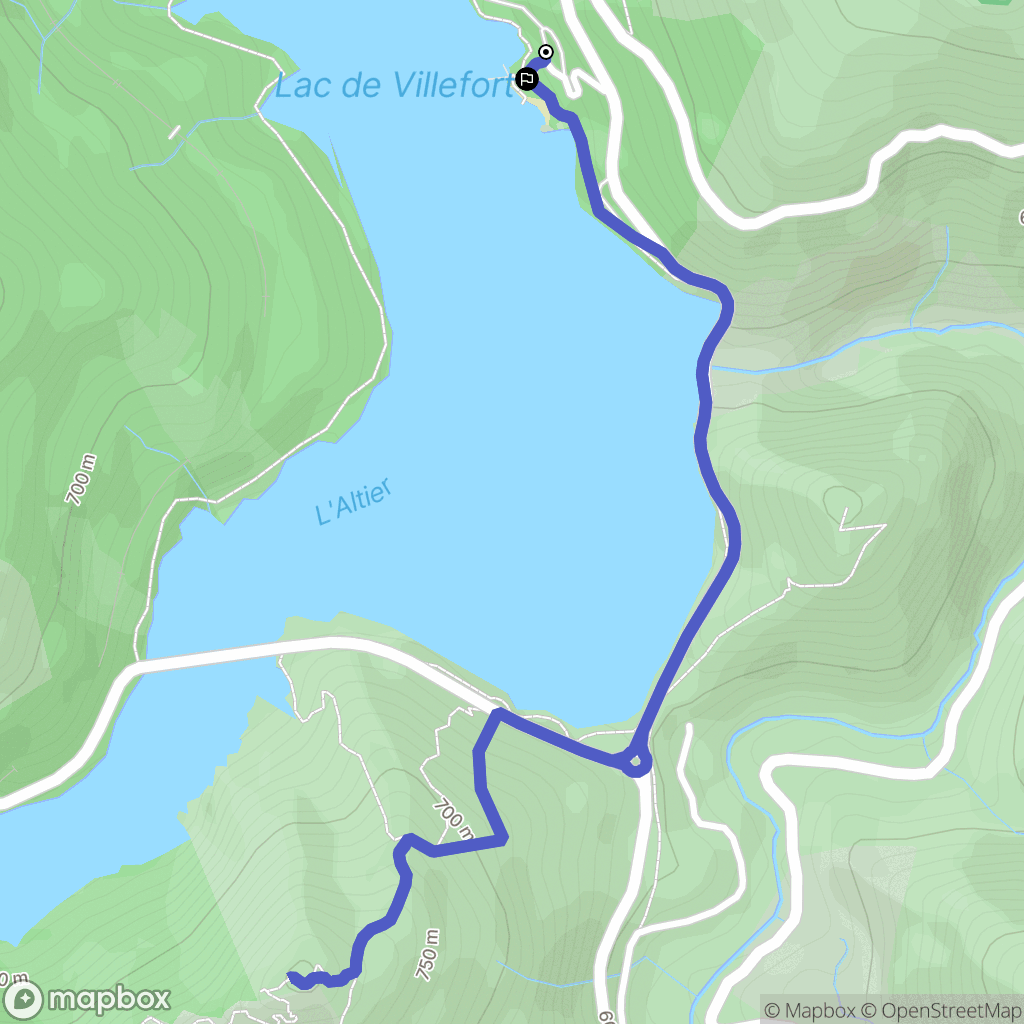 Villefort : carte du parcours de randonnée - France