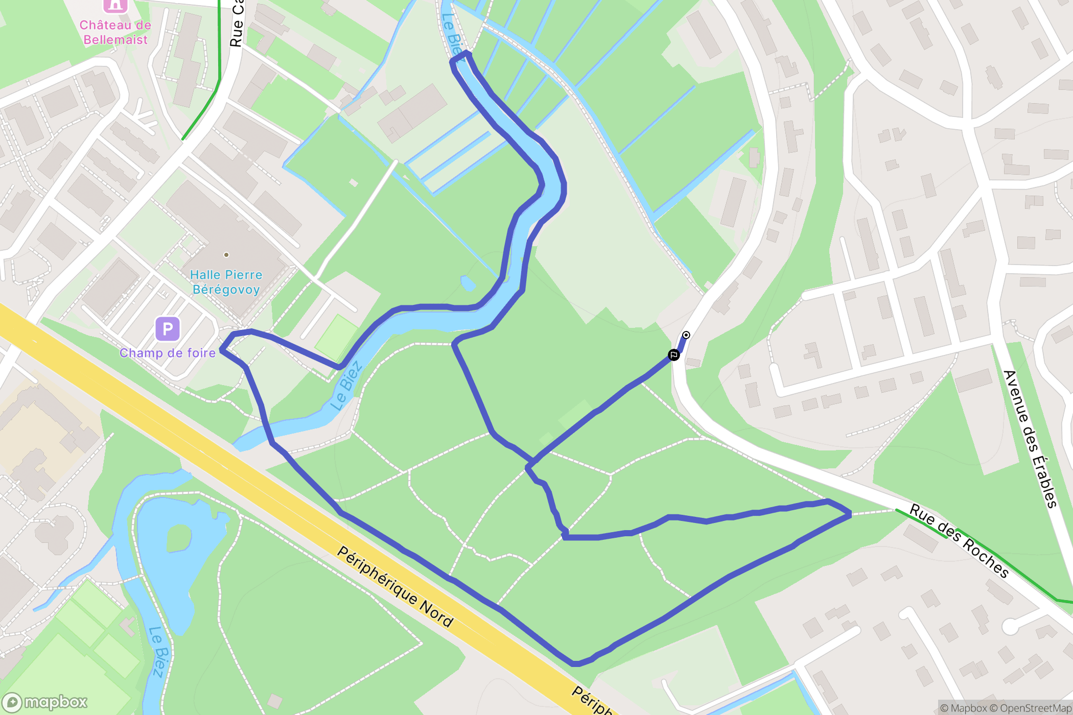 Mondeville : carte du parcours de randonnée - France