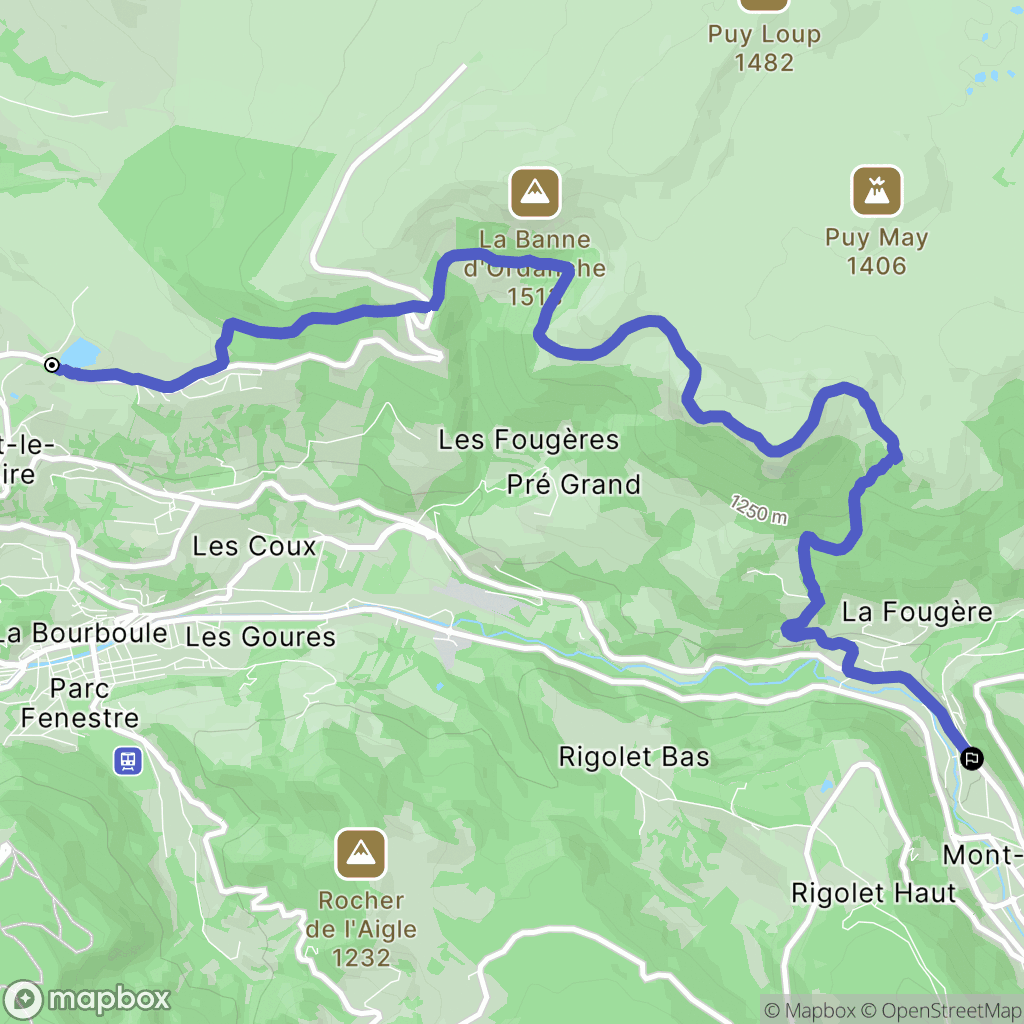 Murat-le-Quaire : carte du parcours de randonnée - France