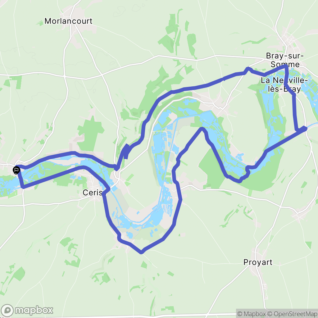 Sailly-Laurette : carte du parcours de randonnée - France