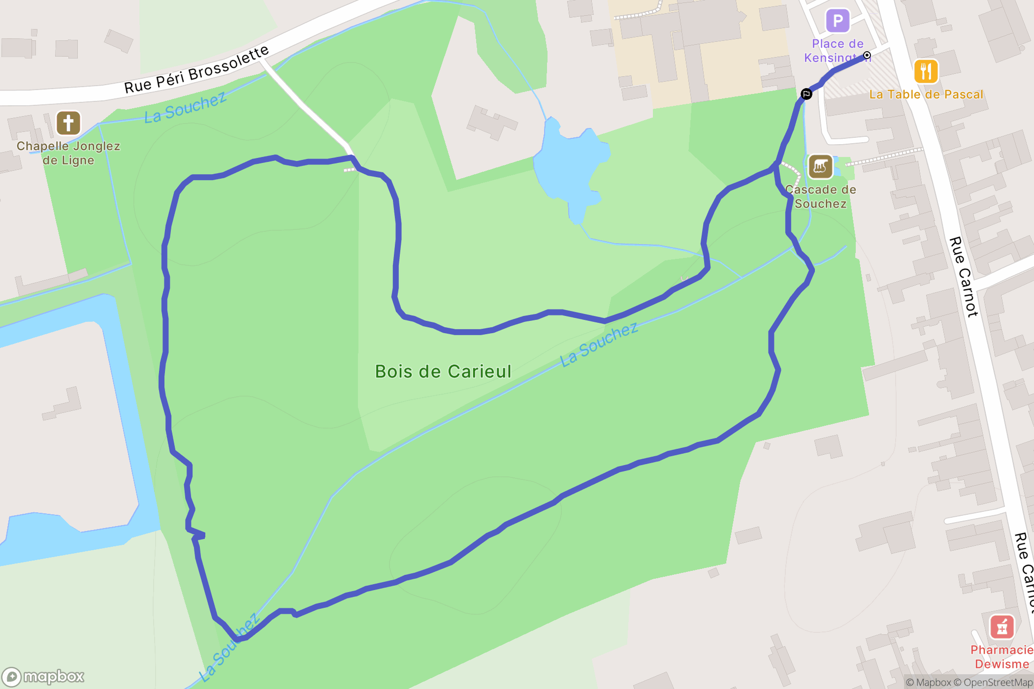 Souchez : carte du parcours de randonnée - France
