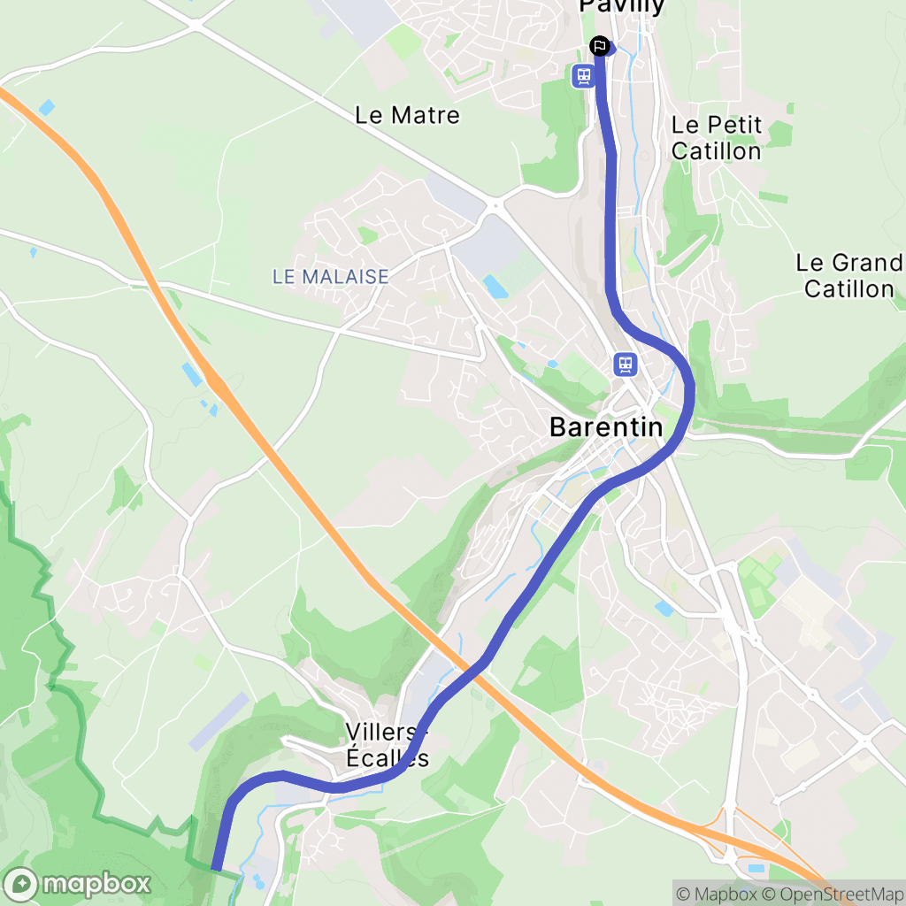 Pavilly : carte du parcours de randonnée - France