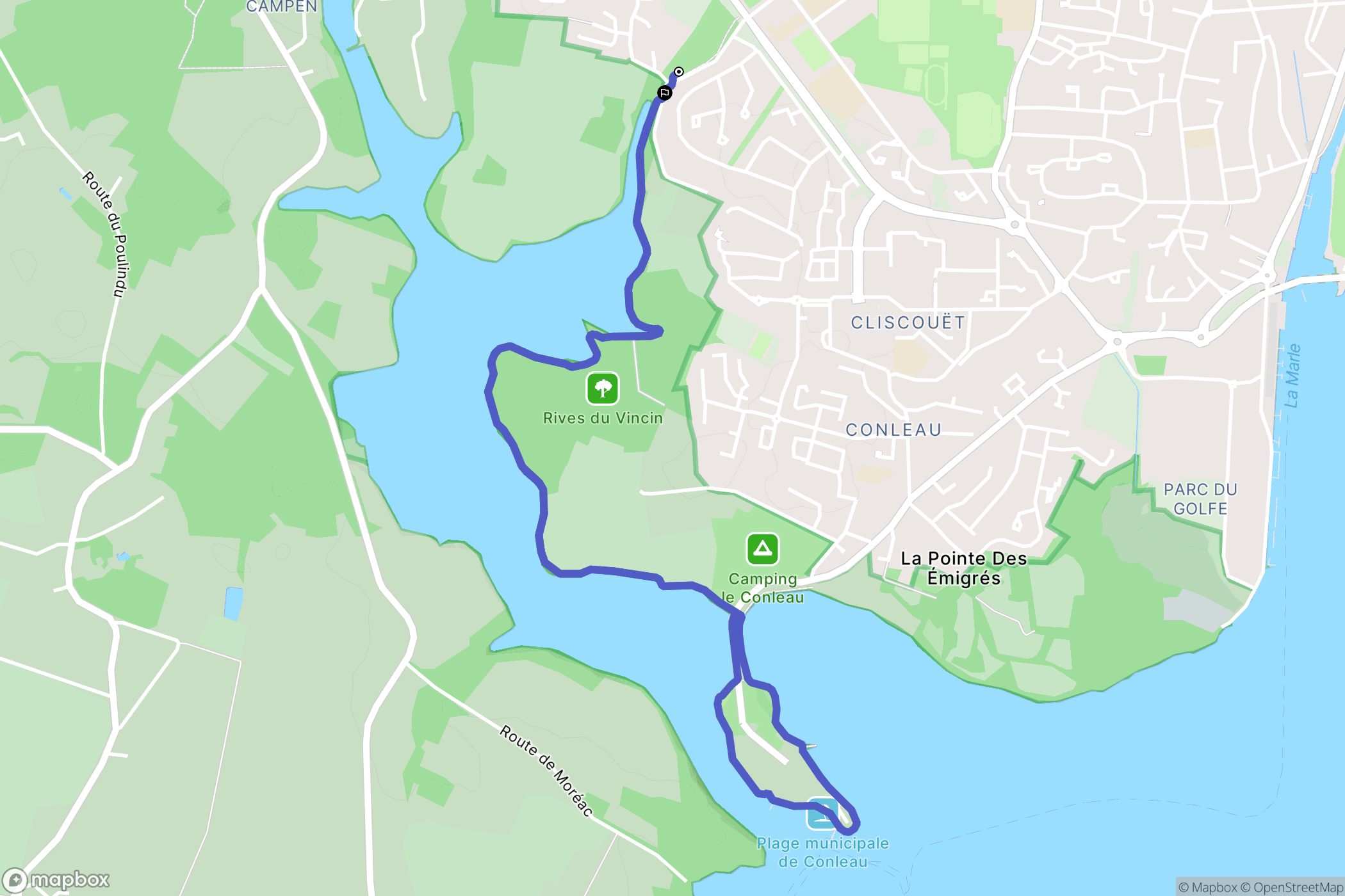Vannes : carte du parcours de randonnée - France