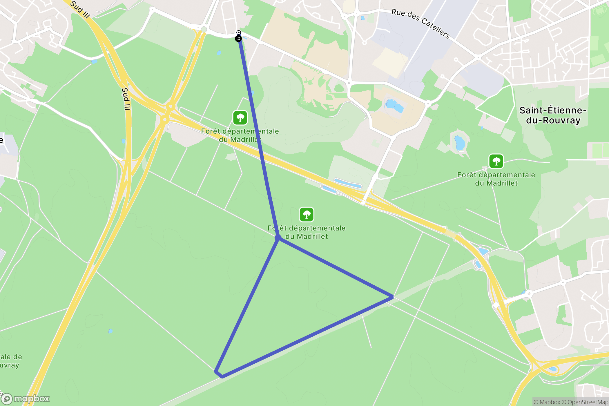 Saint-Étienne-du-Rouvray : carte du parcours de randonnée - France