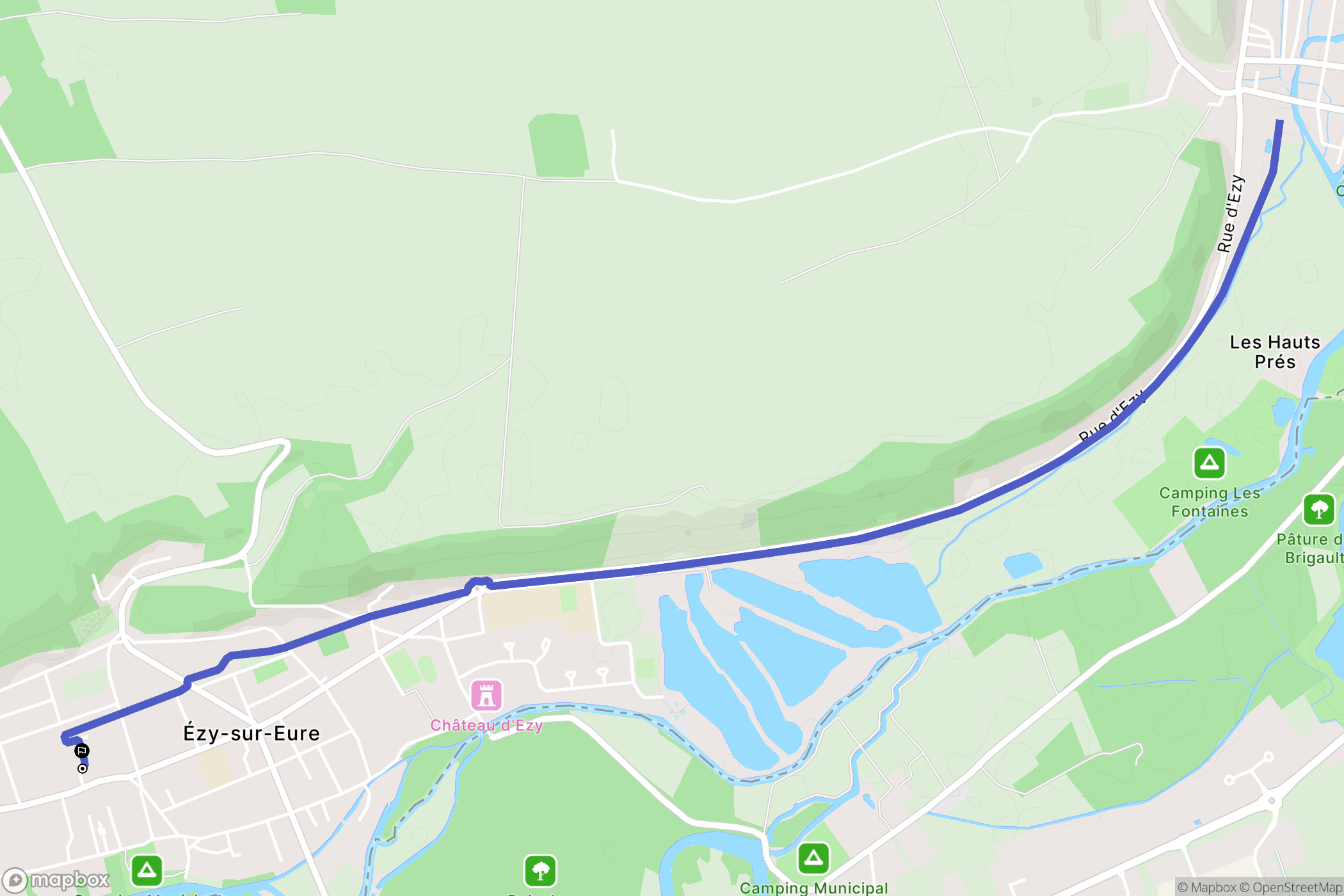 Ézy-sur-Eure : carte du parcours de randonnée - France
