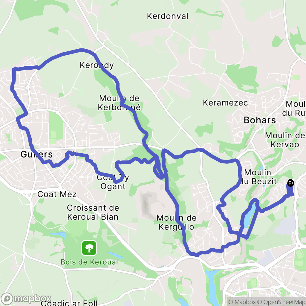 Brest : carte du parcours de randonnée - France