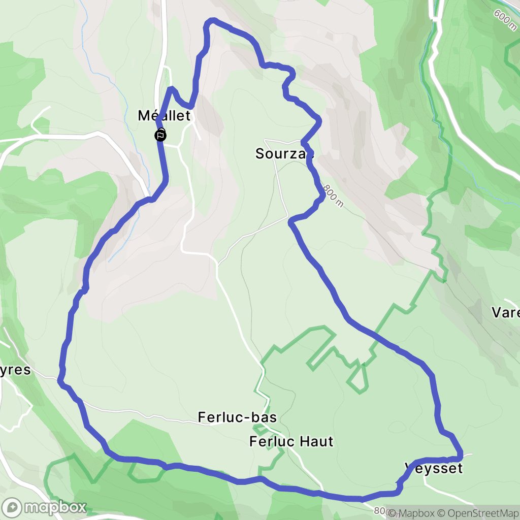 Courdes : carte du parcours de randonnée - France