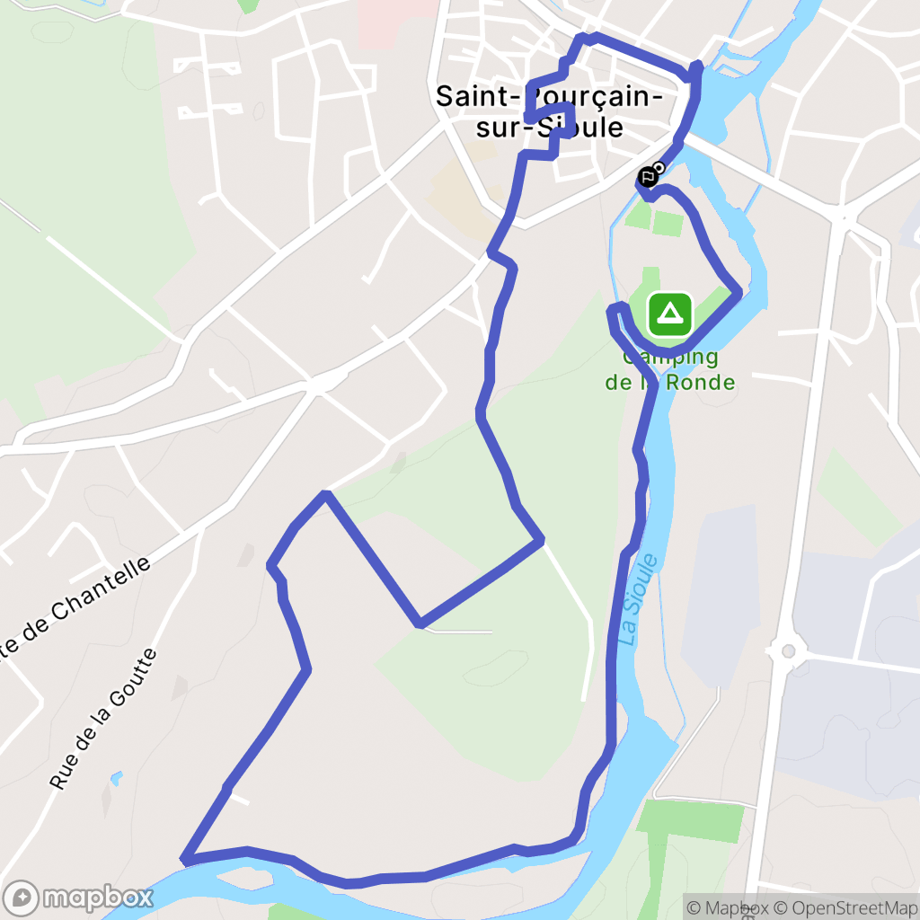 Saint-Pourçain-sur-Sioule : carte du parcours de randonnée - France