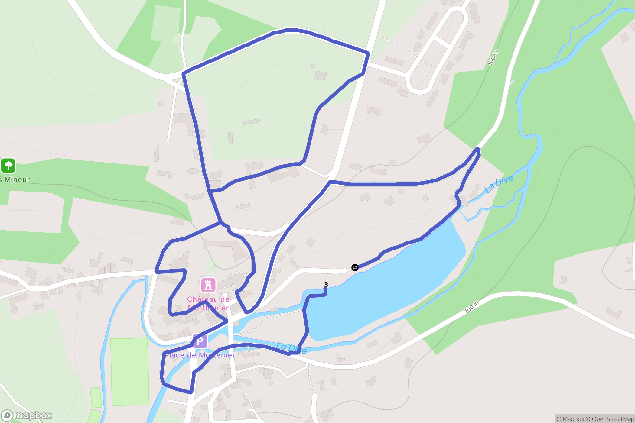 Valdivienne : carte du parcours de randonnée - France