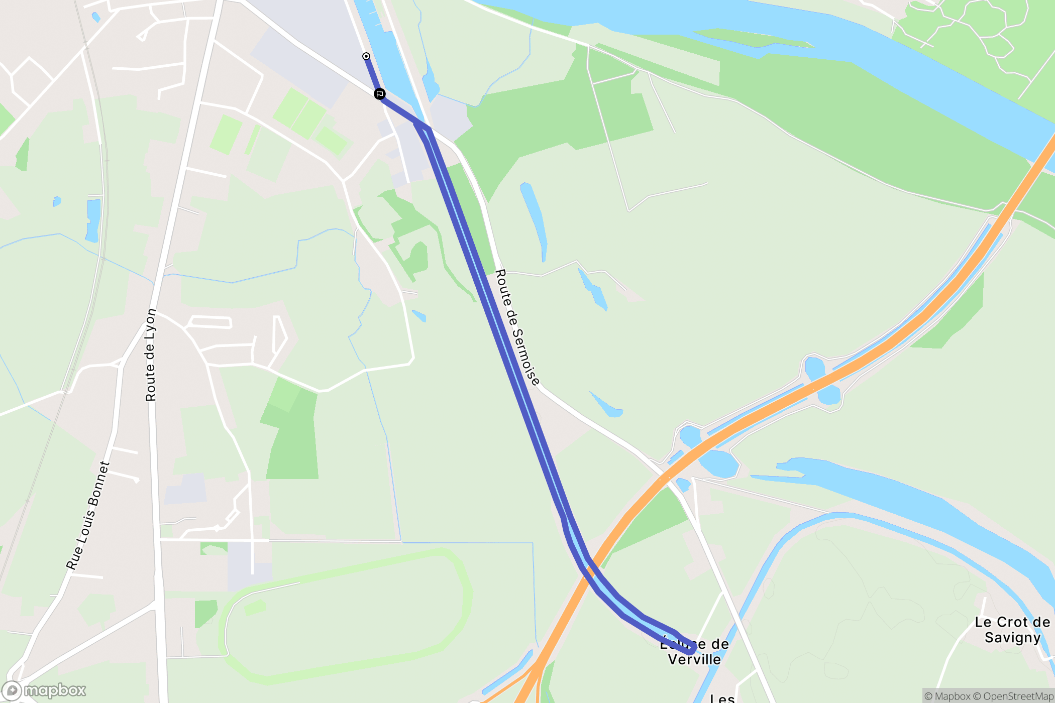 Nevers : carte du parcours de randonnée - France