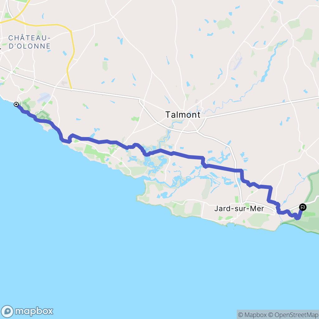 Les Sables-d'Olonne : carte du parcours de randonnée - France