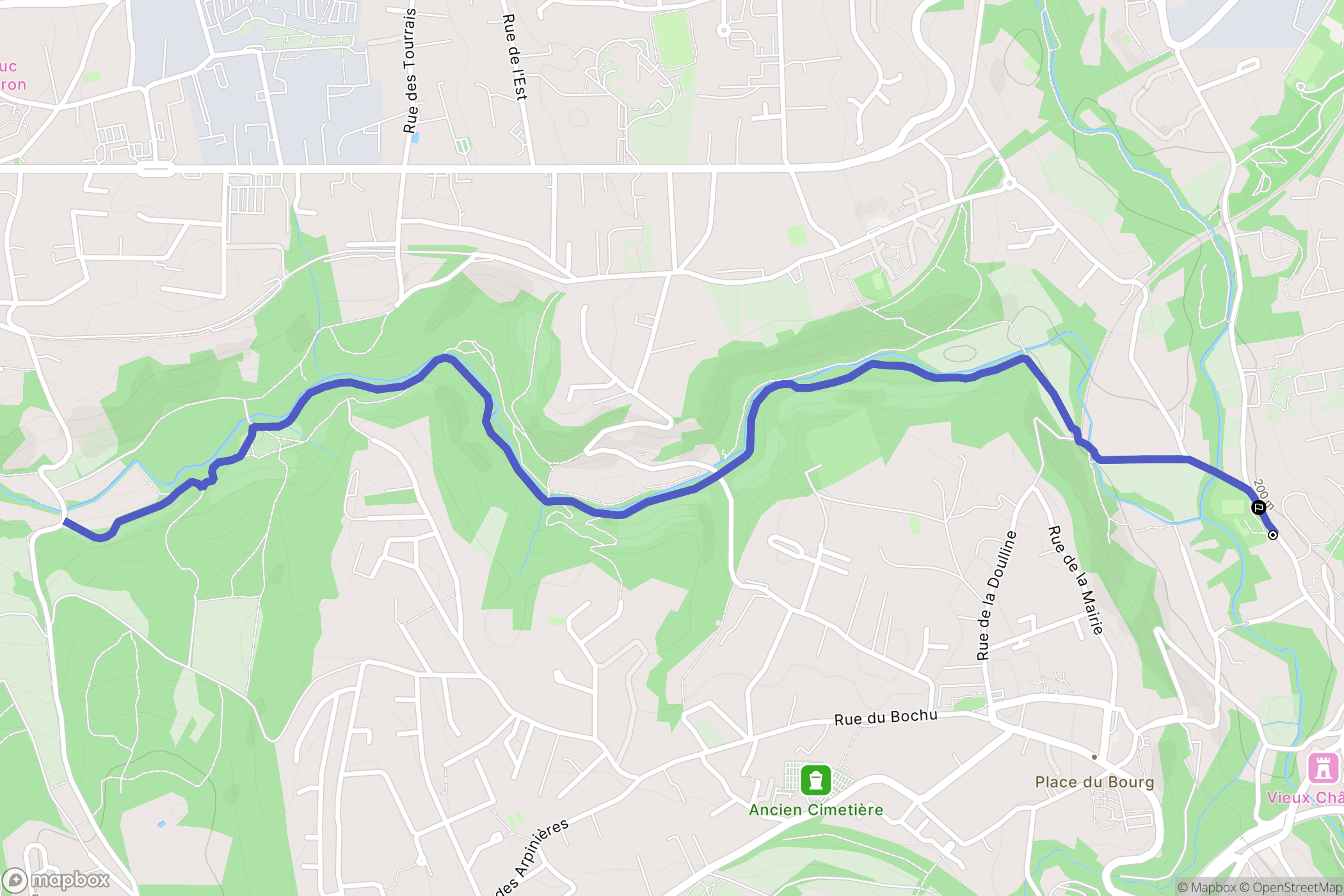 Francheville : carte du parcours de randonnée - France