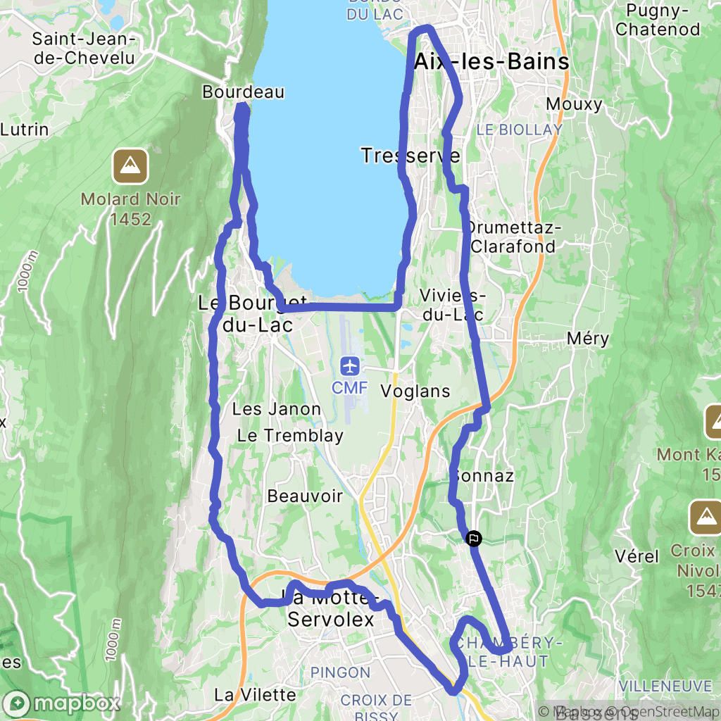 Sonnaz : carte du parcours de randonnée - France