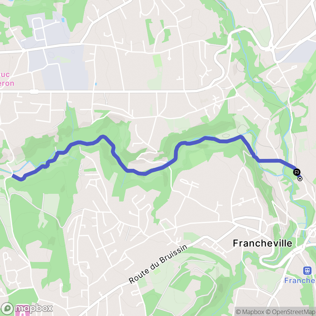 Francheville : carte du parcours de randonnée - France