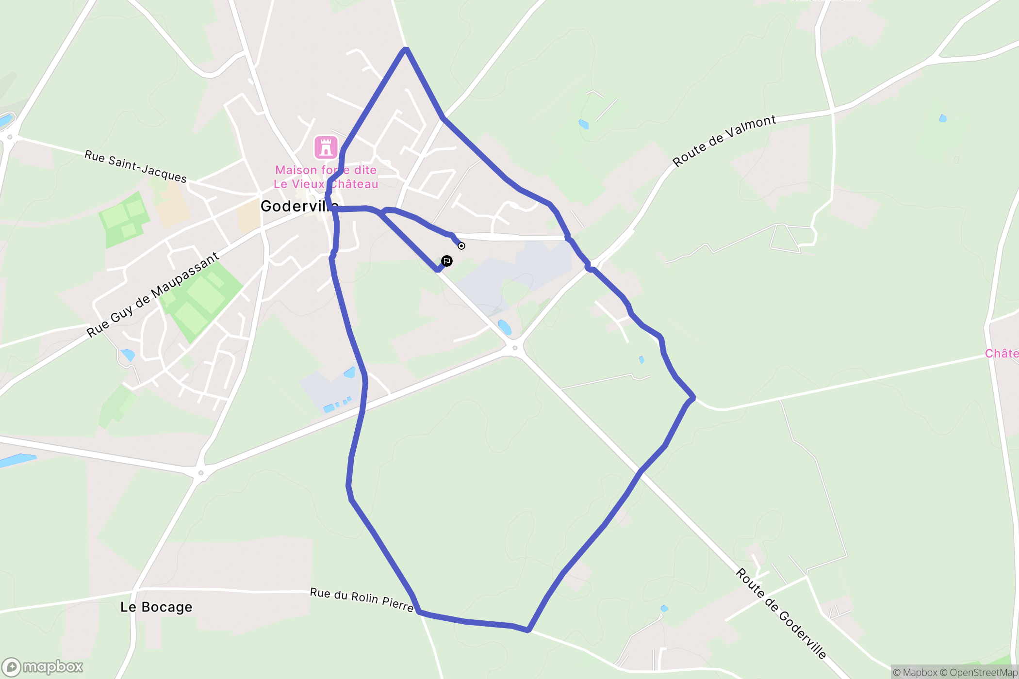 Goderville : carte du parcours de randonnée - France