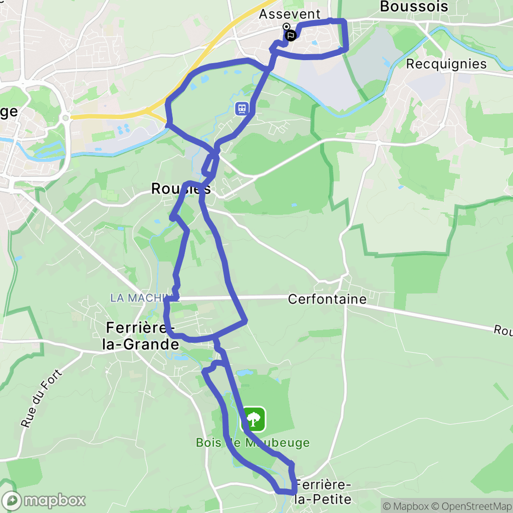 Assevent : carte du parcours de randonnée - France