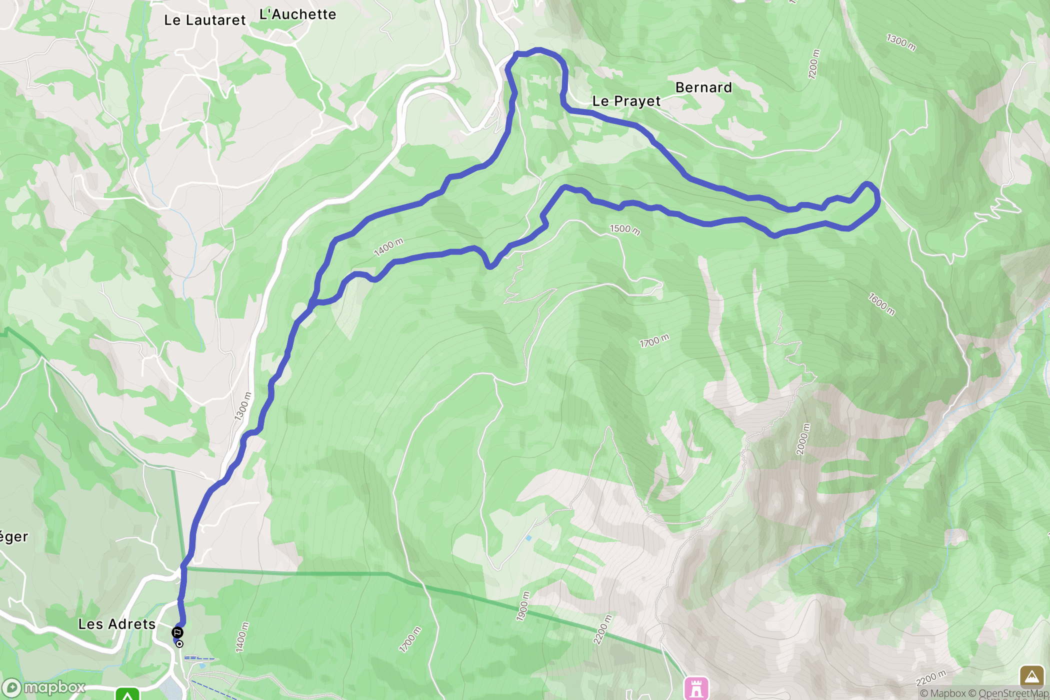 Montclar : carte du parcours de randonnée - France