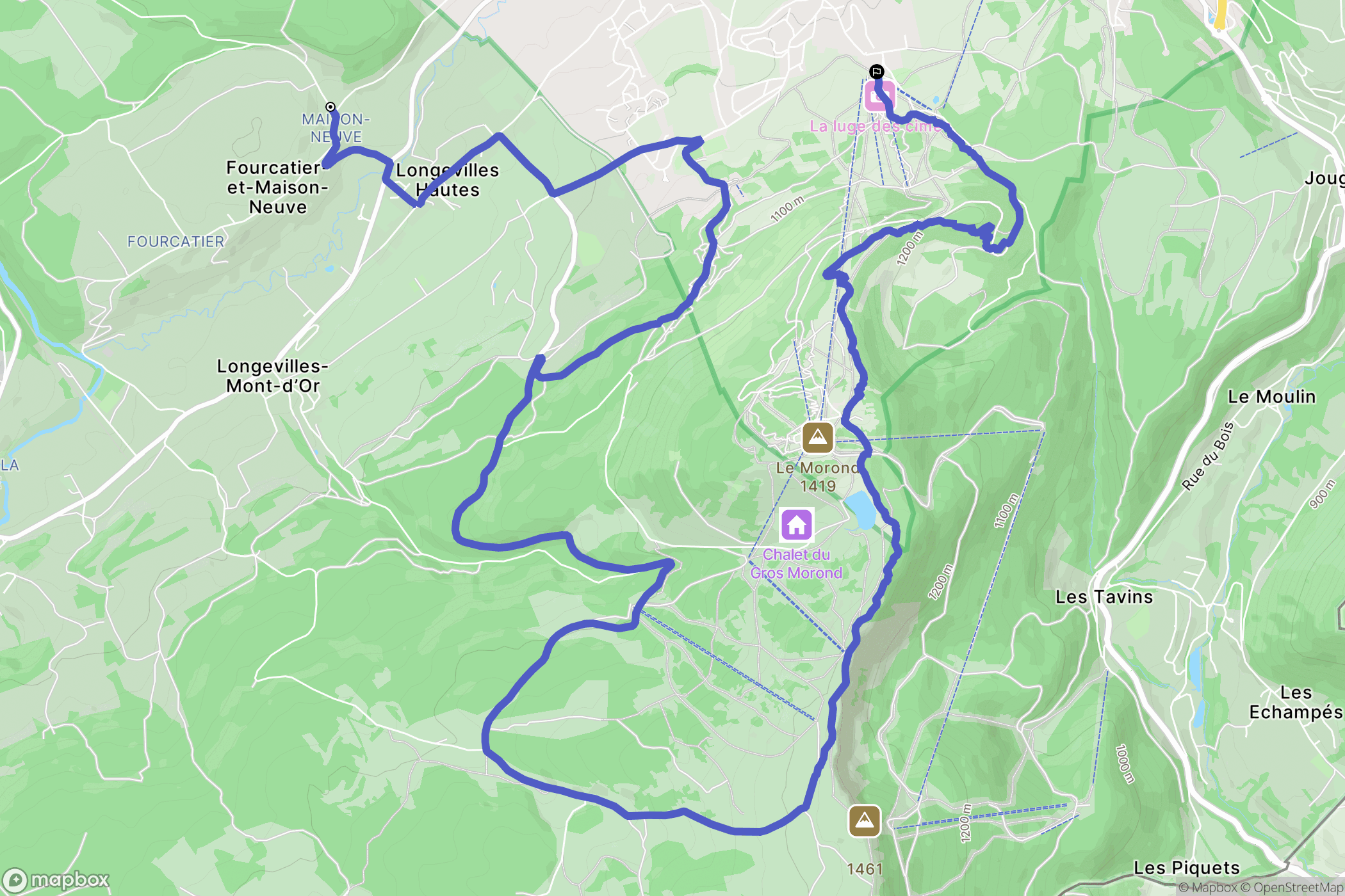Fourcatier-et-Maison-Neuve : carte du parcours de randonnée - France