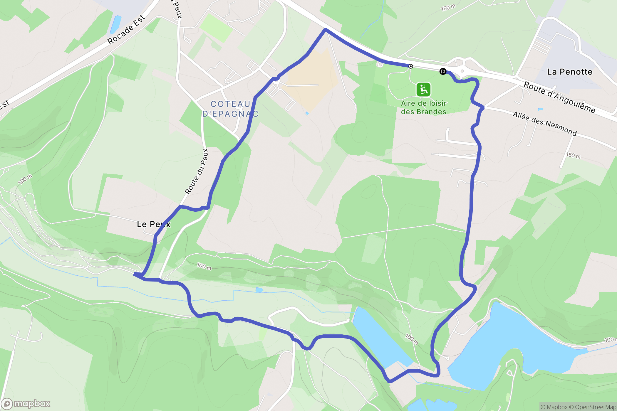 Soyaux : carte du parcours de randonnée - France
