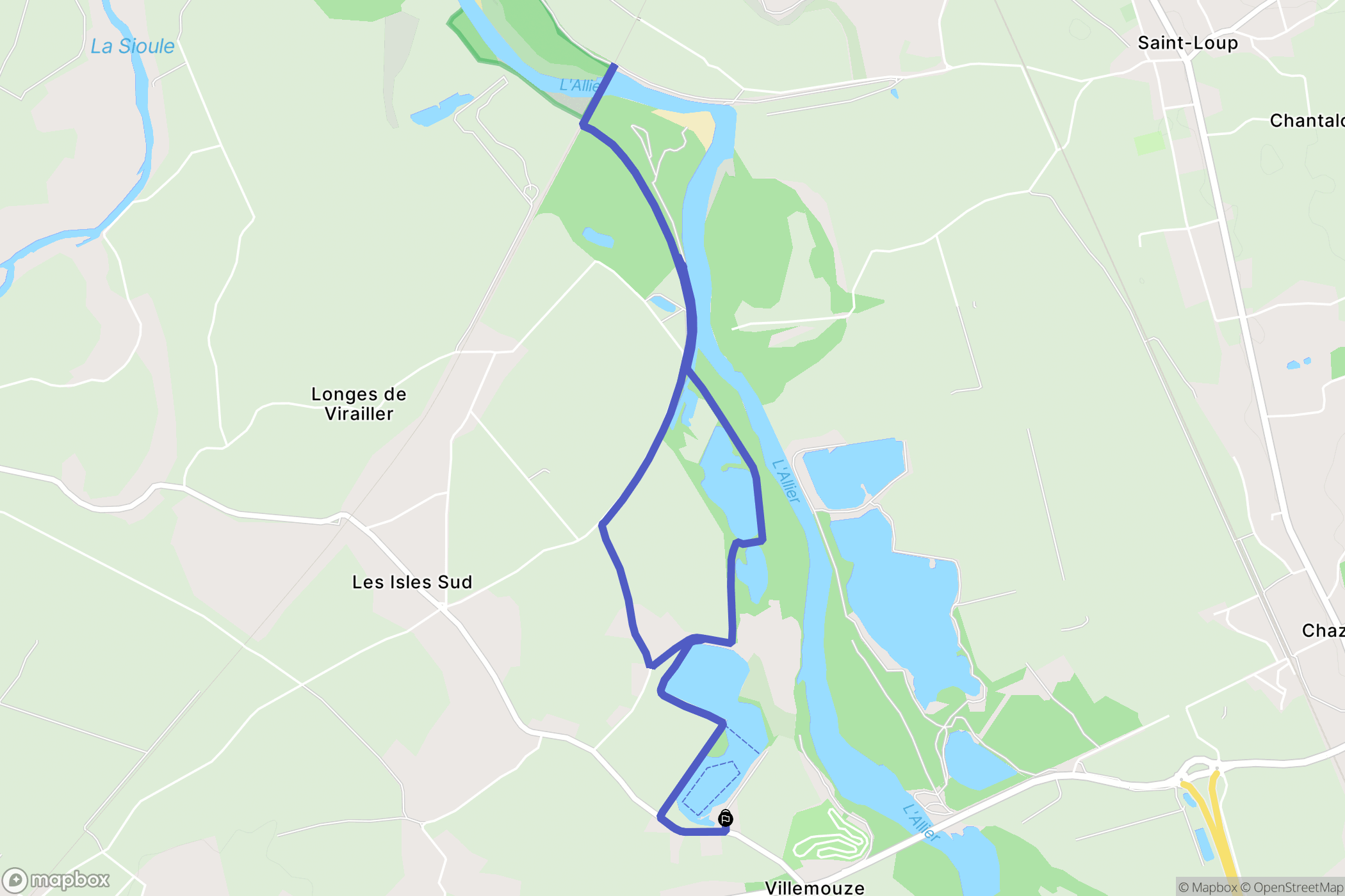 Paray-sous-Briailles : carte du parcours de randonnée - France