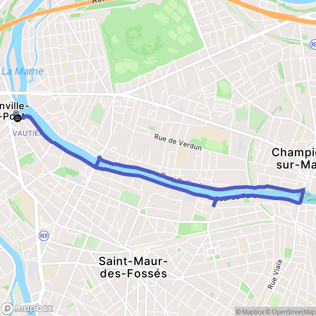 Joinville-le-Pont : carte du parcours de randonnée - France