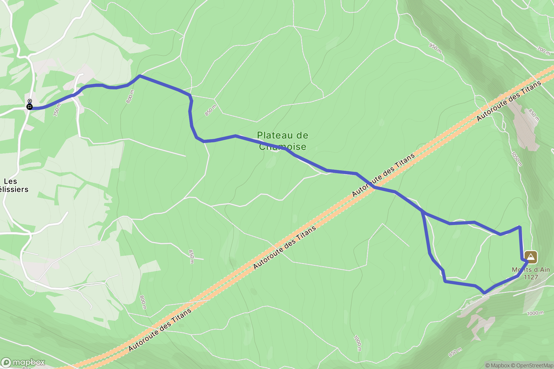 Saint-Martin-du-Fresne : carte du parcours de randonnée - France