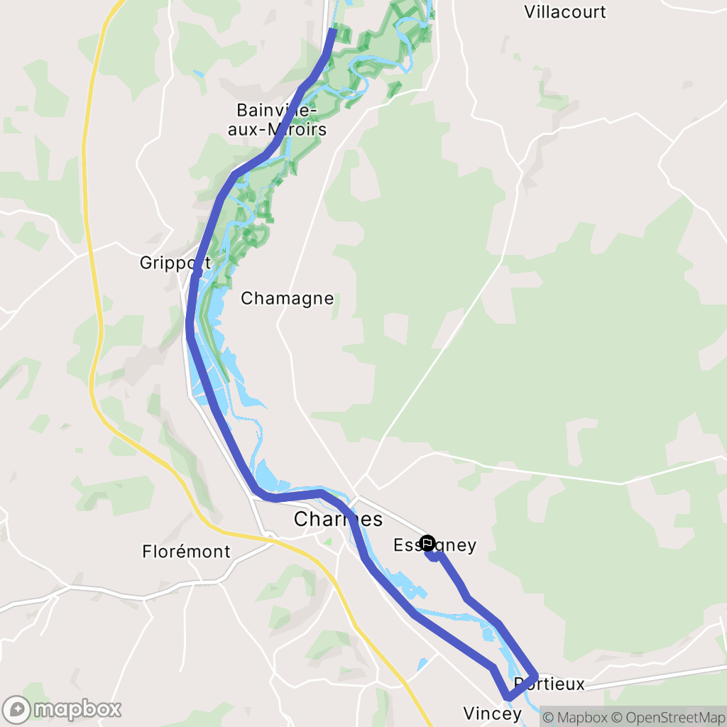 Essegney : carte du parcours de randonnée - France