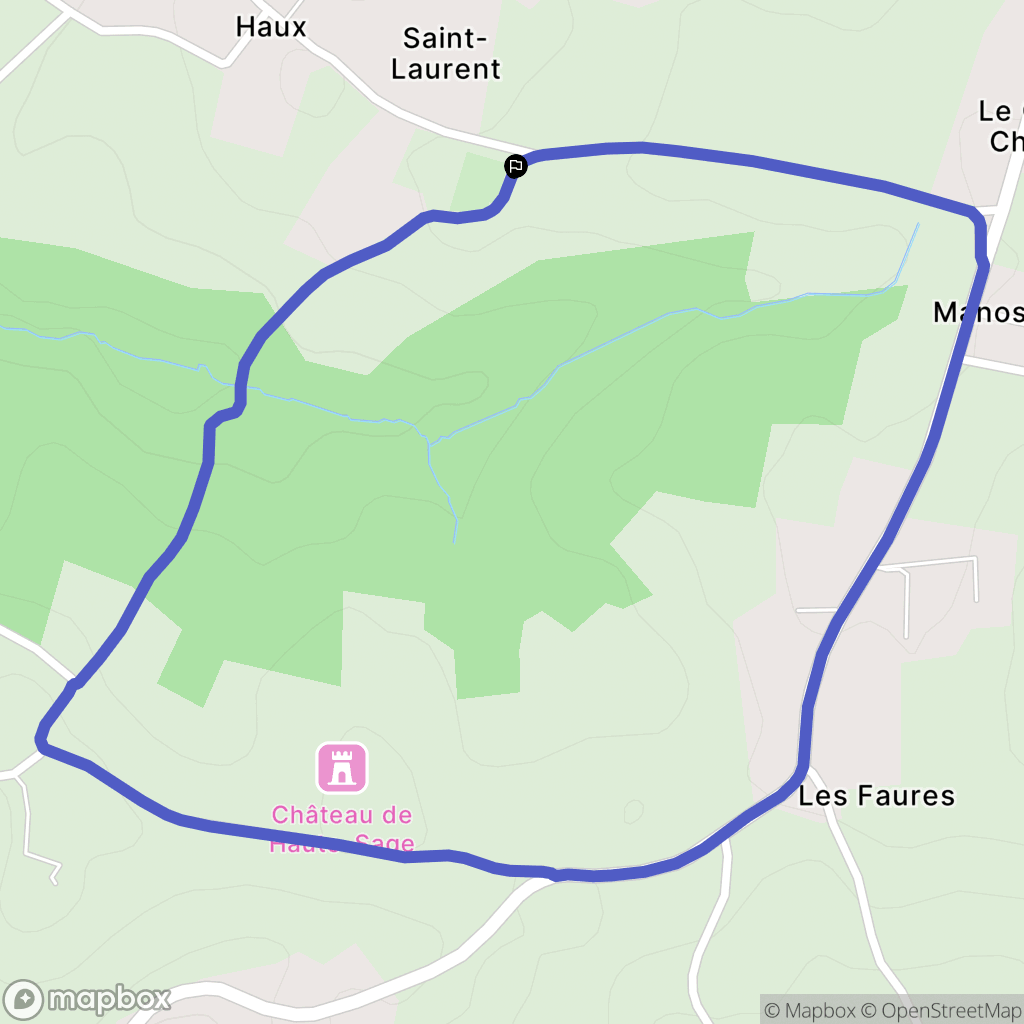 Haux : carte du parcours de randonnée - France