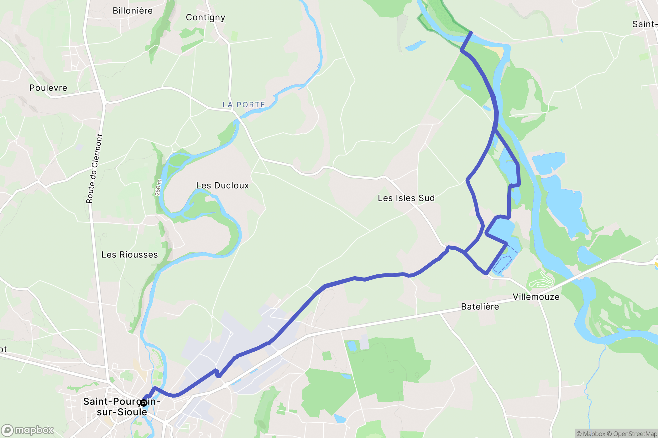 Saint-Pourçain-sur-Sioule : carte du parcours de randonnée - France