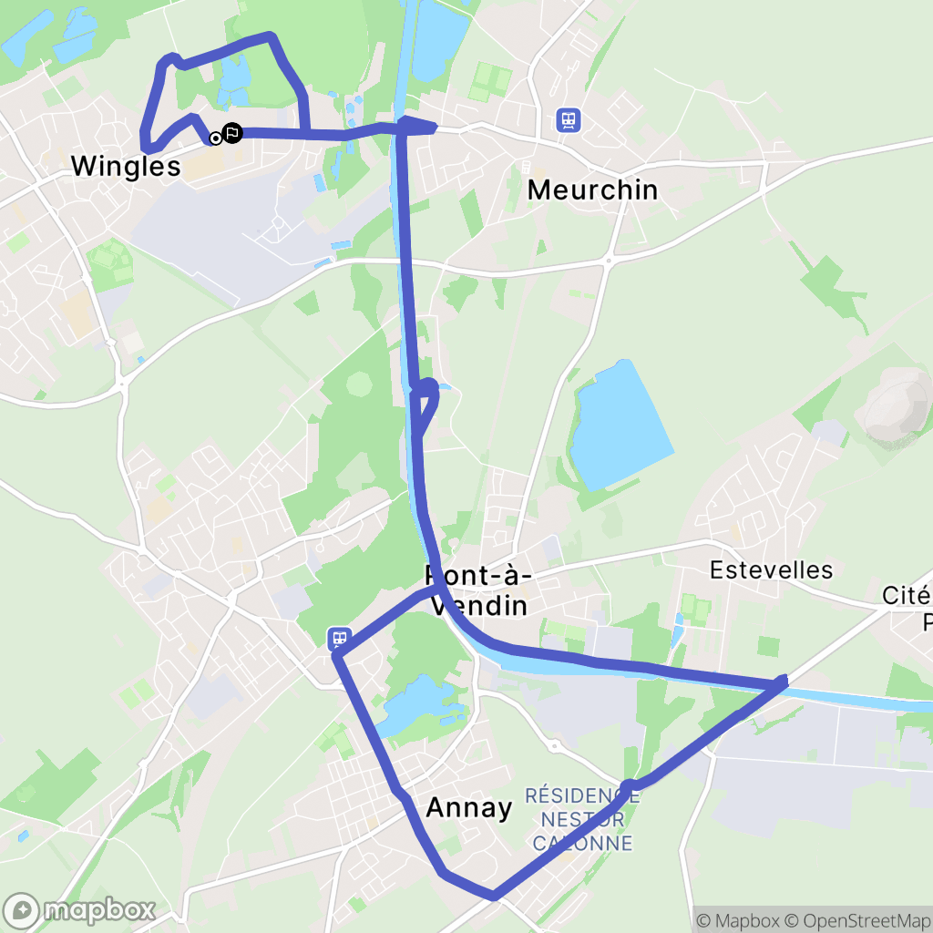 Wingles : carte du parcours de randonnée - France