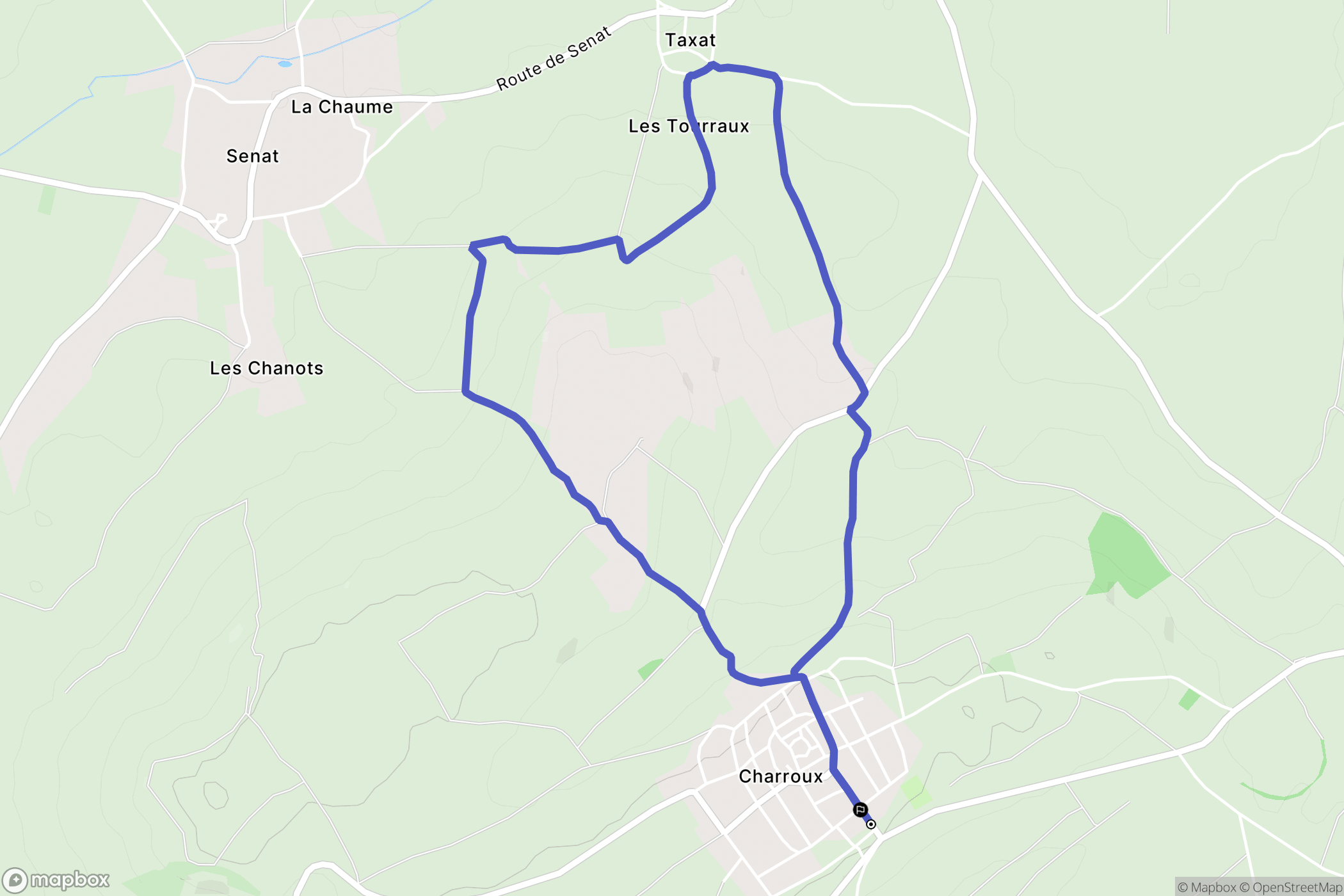Charroux : carte du parcours de randonnée - France