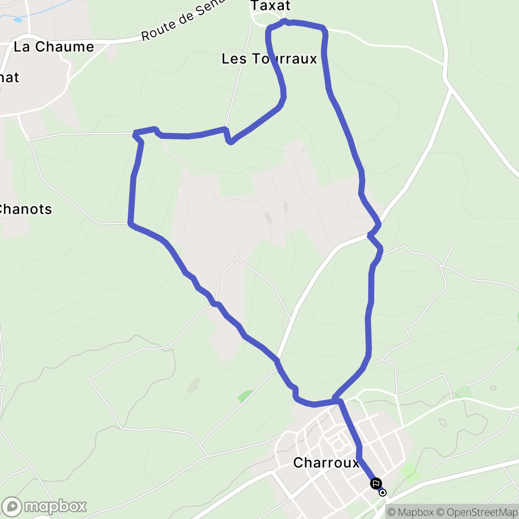 Charroux : carte du parcours de randonnée - France