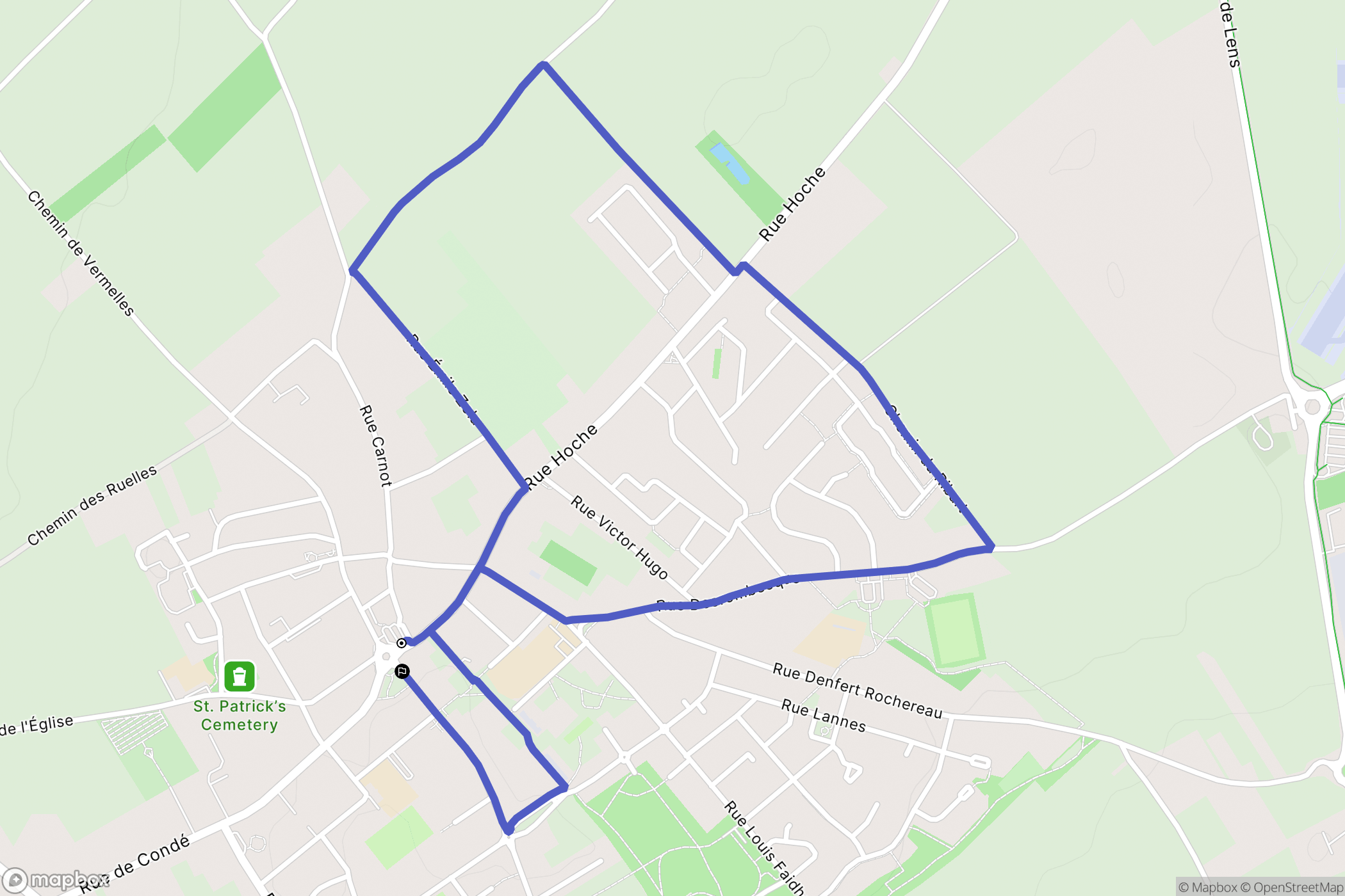 Loos-en-Gohelle : carte du parcours de randonnée - France