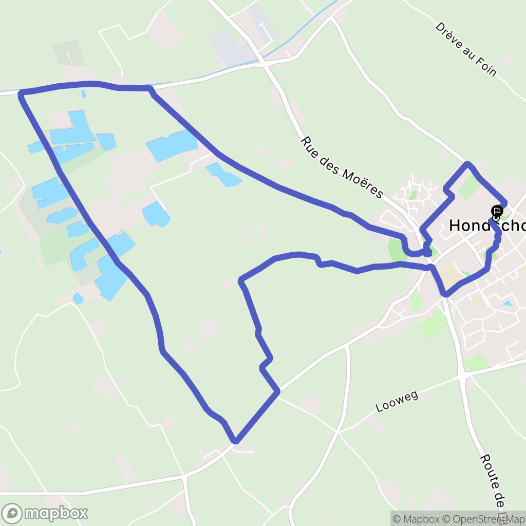 Hondschoote : carte du parcours de randonnée - France