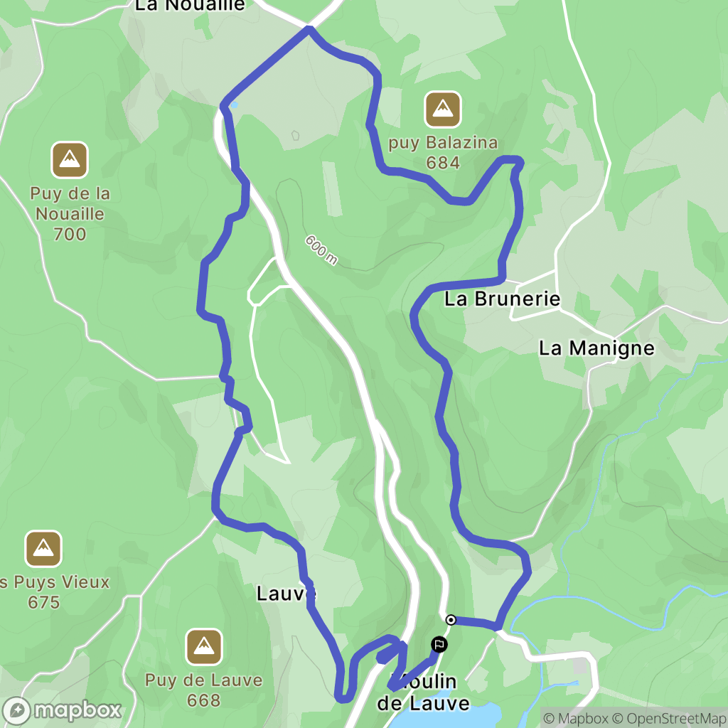 Saint-Hilaire-les-Courbes : carte du parcours de randonnée - France