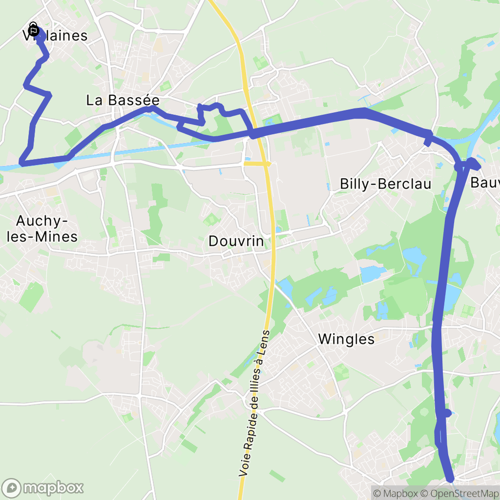 Violaines : carte du parcours de randonnée - France