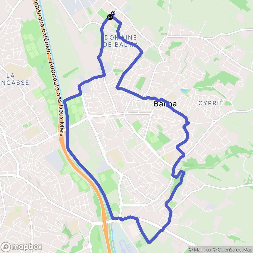 Balma : carte du parcours de randonnée - France
