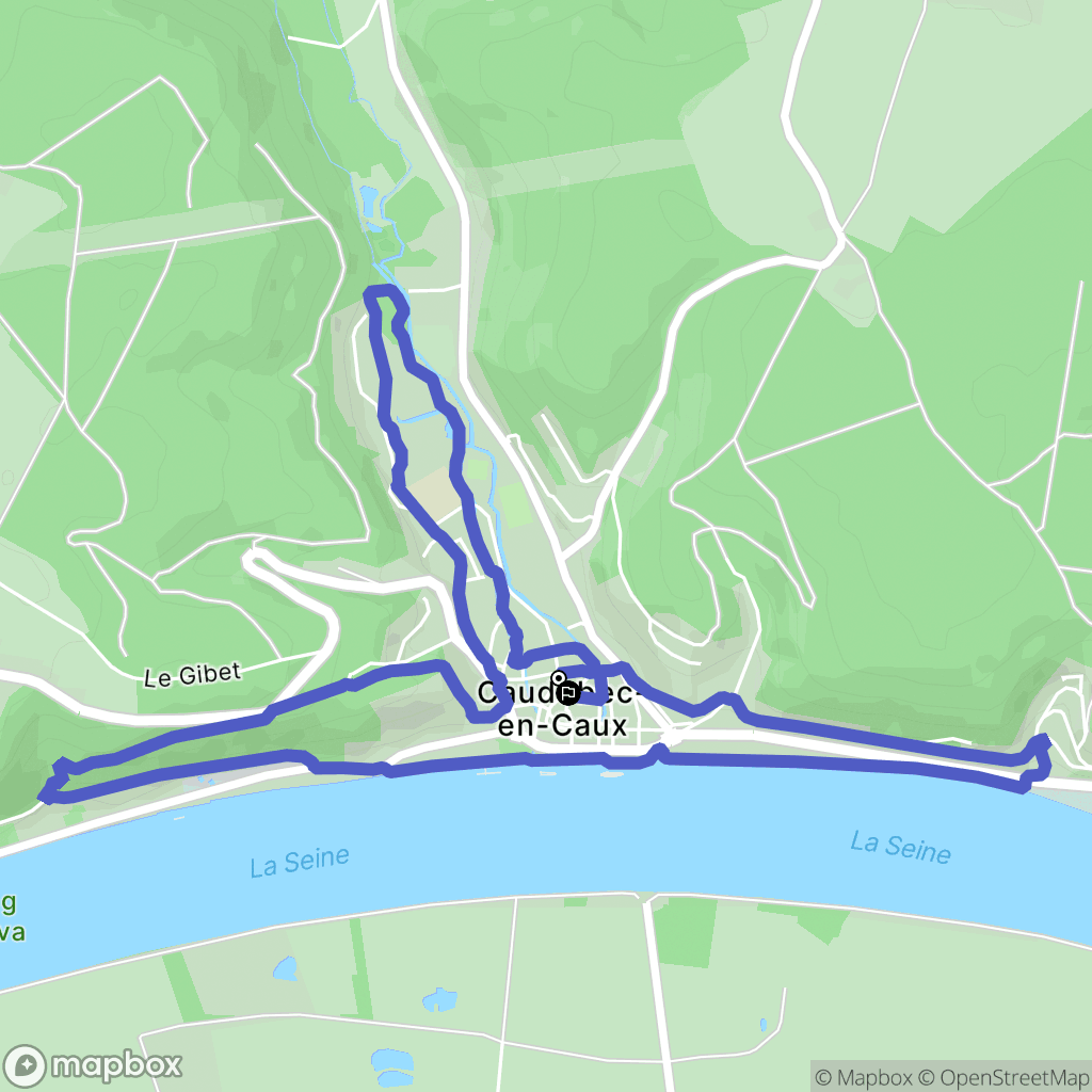 Rives-en-Seine : carte du parcours de randonnée - France