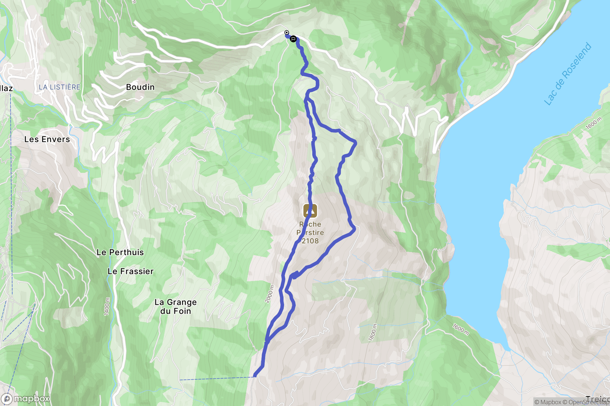 Beaufort : carte du parcours de randonnée - France