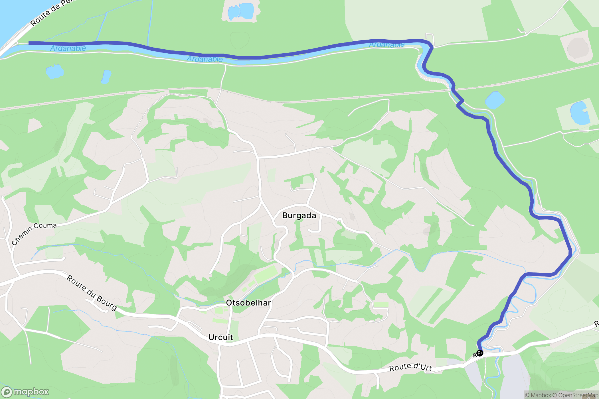 Urcuit : carte du parcours de randonnée - France