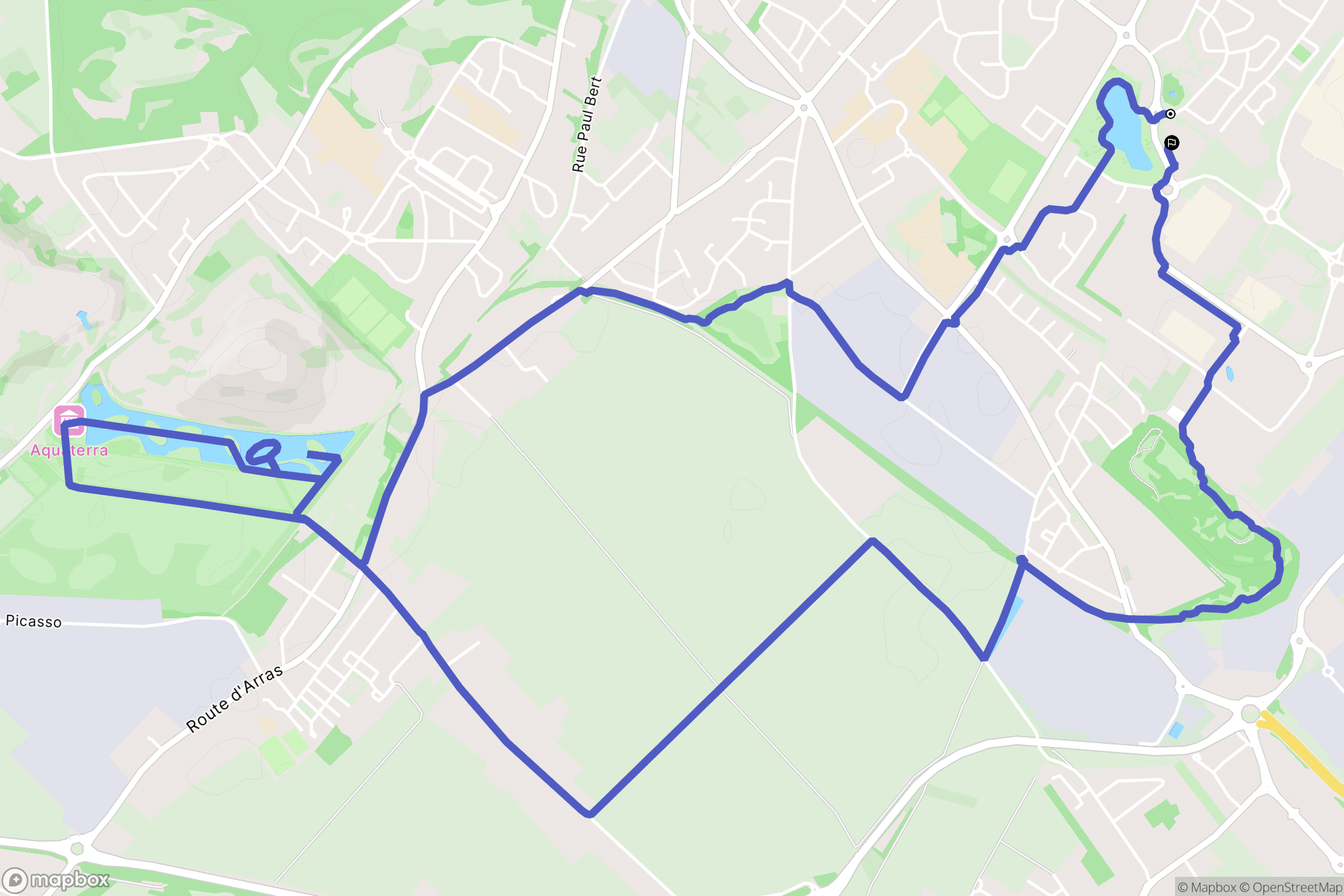 Hénin-Beaumont : carte du parcours de randonnée - France
