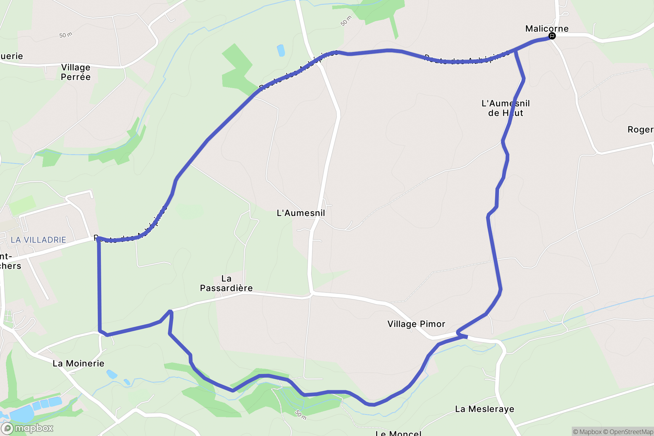 Saint-Planchers : carte du parcours de randonnée - France