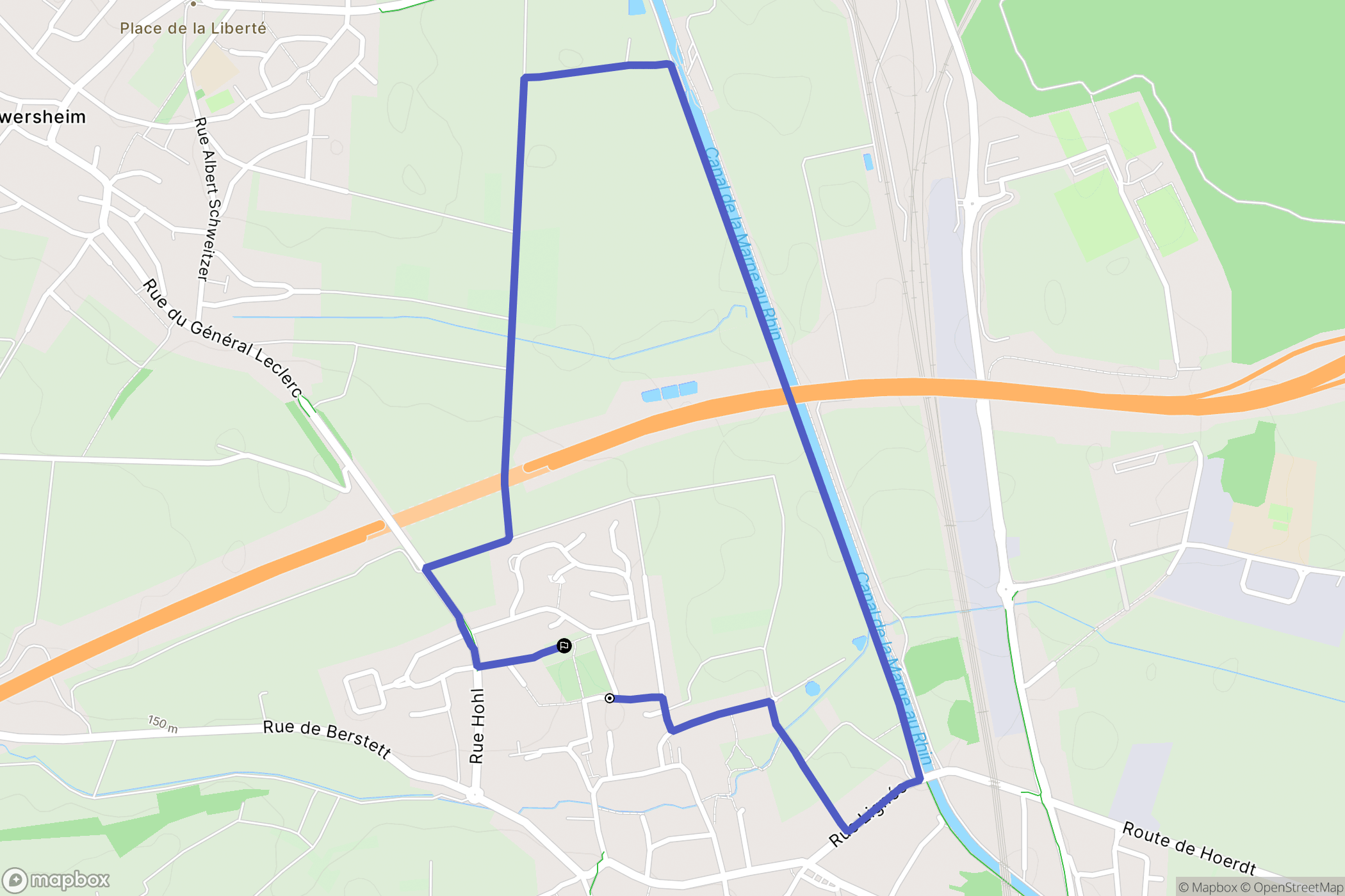 Vendenheim : carte du parcours de randonnée - France