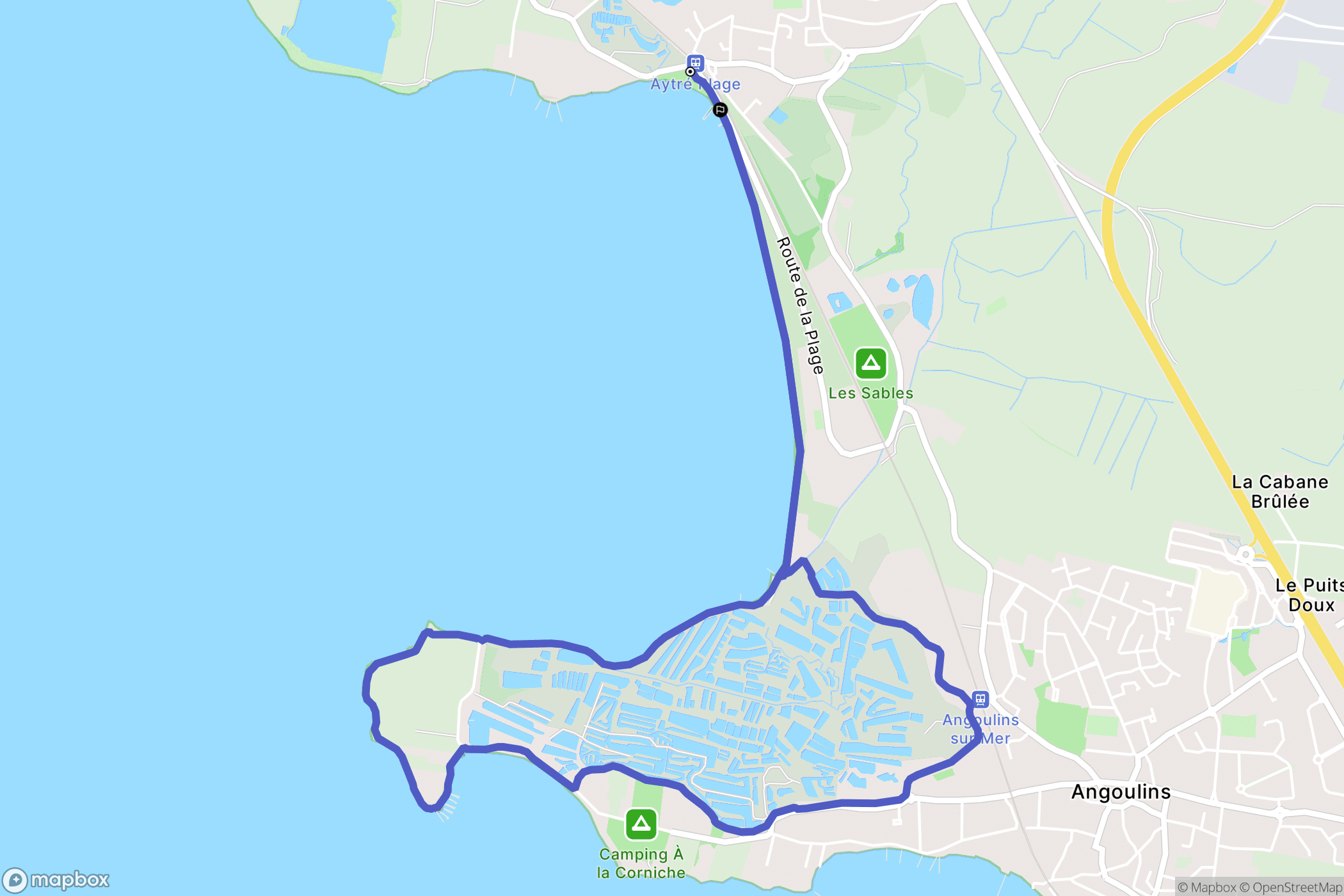 Aytré : carte du parcours de randonnée - France