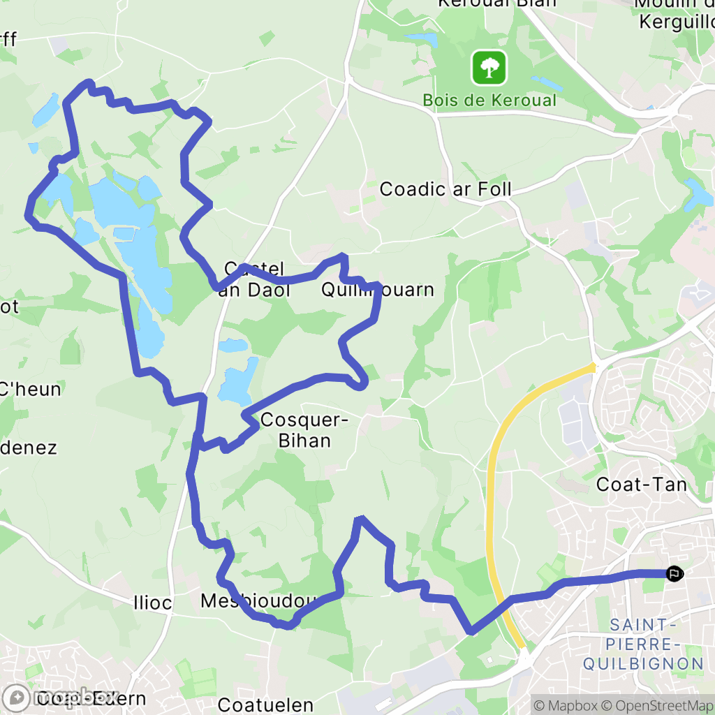 Brest : carte du parcours de randonnée - France