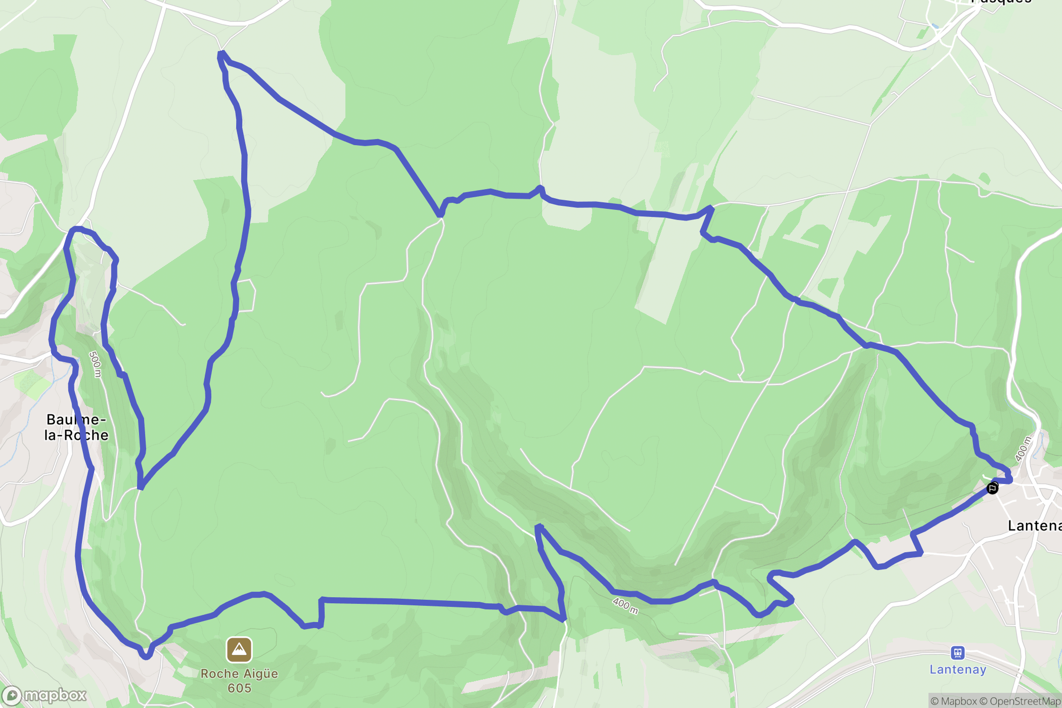 Lantenay : carte du parcours de randonnée - France